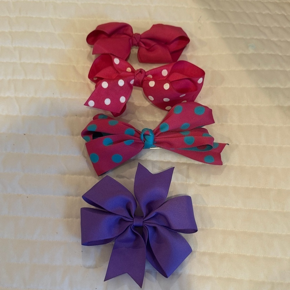 Colorful Polka Dot and Solid Hair Bows for Kids